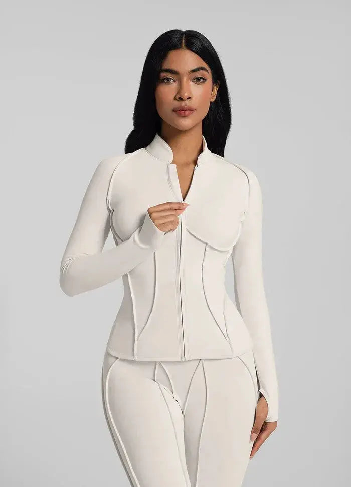 Veste de Sport Femme Premium Manches Longues Fermeture Éclair Col - 25157 Image
