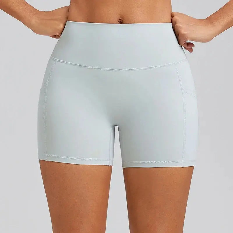 Short de Yoga Femme Taille Haute Poches Latérales Effet Peach Butt Respirant - BM-SR819 Bild