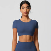 Ensemble Yoga Femme 2 Pièces Sans Manches Col Halter Côtelé Sans Couture - Y3530118
