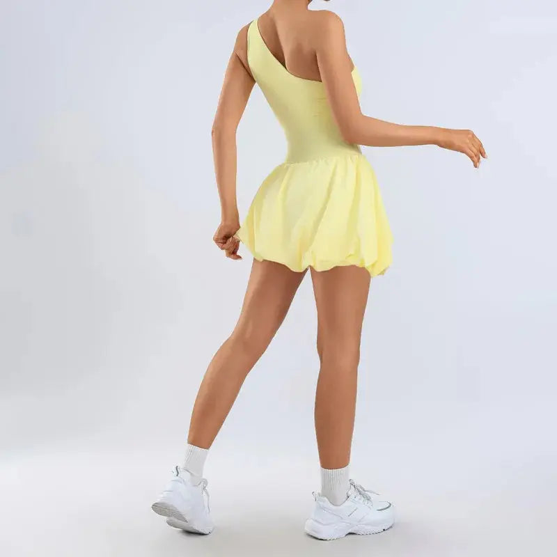 Jupe de Tennis Femme Une Épaule Unie Rembourrée Anti-Exposition - BM-TN588