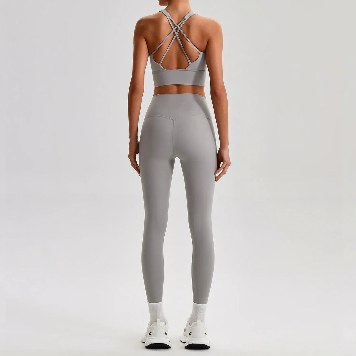 Ensemble Yoga Femme 2 Pièces - Soutien-Gorge Dos Croisé et Legging Taille Haute - JYTZ8697