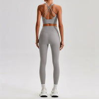 Ensemble Yoga Femme 2 Pièces - Soutien-Gorge Dos Croisé et Legging Taille Haute - JYTZ8697