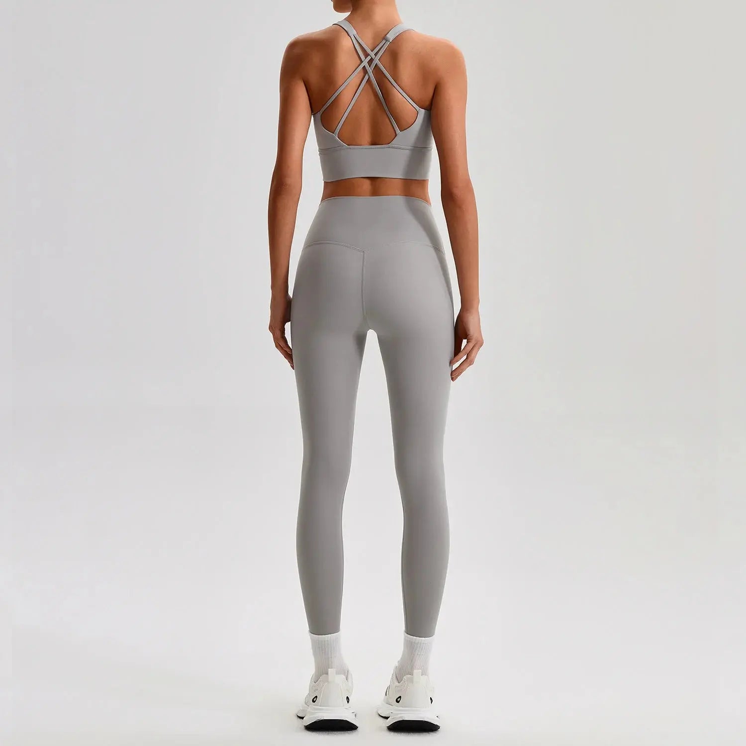 Ensemble Yoga Femme 2 Pièces - Soutien-Gorge Dos Croisé et Legging Taille Haute - JYTZ8697