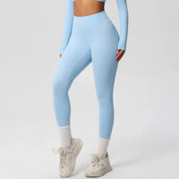 Ensemble Yoga Femme 2 Pièces Sans Manches Col Halter Côtelé Sans Couture - Y3530118
