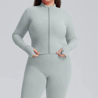 Ensemble Fitness Femme Grande Taille 3 Pièces - Soutien-Gorge, Legging et Veste
