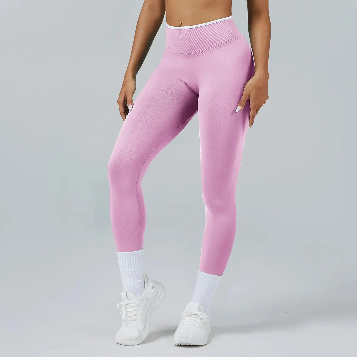 Legging Taille Haute Femme Color Block - Effet Fessier Galbé Sans Couture
