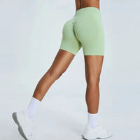 Short de Sport Femme Sans Couture Taille Haute 7,6 cm - Effet Fessier Galbé