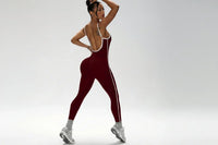 Body Femme Sans Couture Décolleté en V Sans Manches - Bloc Couleur Côtelé Séchage Rapide - lt4158