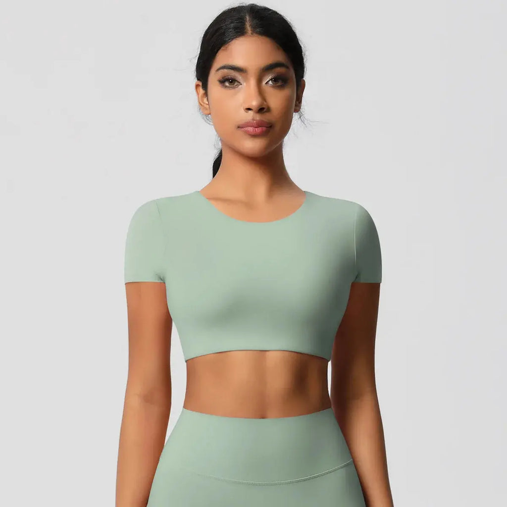 Ensemble Yoga Femme 2 Pièces Sans Manches Col Halter Côtelé Sans Couture - Y3530118