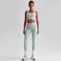 Ensemble Yoga Femme 2 Pièces - Soutien-Gorge Dos Croisé et Legging Taille Haute - JYTZ8697
