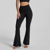 Ensemble Deux Pièces Yoga Femme Automne Manches Longues Pantalon Évasé - YY082
