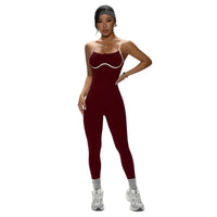 Body Femme Sans Couture Décolleté en V Sans Manches - Bloc Couleur Côtelé Séchage Rapide - lt4158