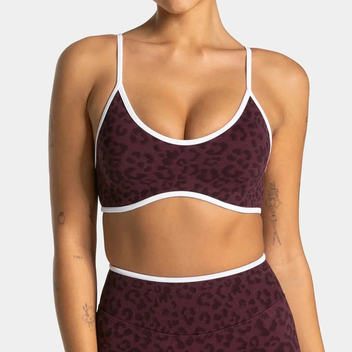 Ensemble Yoga Femme 2 Pièces - Soutien-Gorge et Legging Taille Haute Imprimé Léopard - LK26FA908