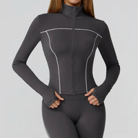 Veste Yoga Femme Slim à Ouverture pour les Pouces - Coupe-Vent et Respirante EWT2036