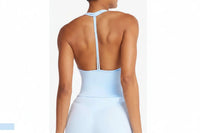 Top Crop Femme Sans Manches Col V Racerback Respirant Fitness - OR278