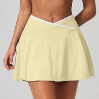 Jupe Short de Tennis Femme Bloc Couleur Taille V Anti-Transparence Poches - BM-TN593