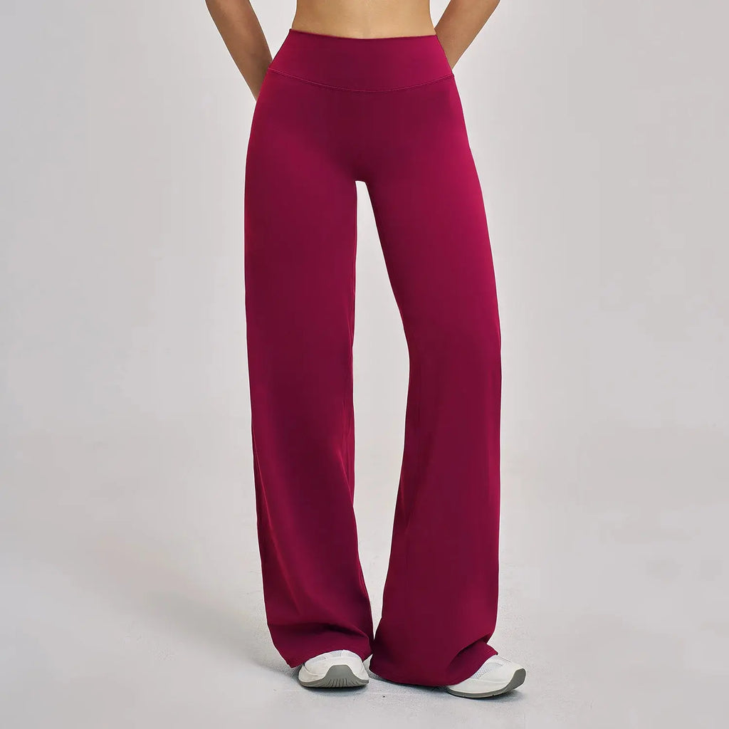 Pantalon Yoga Femme Droit Large - Taille Haute et Contrôle Abdominal