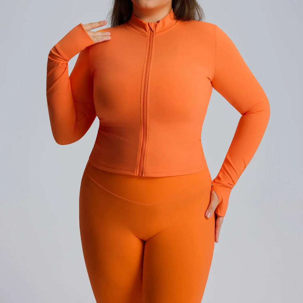 Ensemble Fitness Femme Grande Taille 3 Pièces - Soutien-Gorge, Legging et Veste