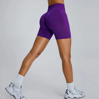 Short de Sport Femme Sans Couture Taille Haute 7,6 cm - Effet Fessier Galbé