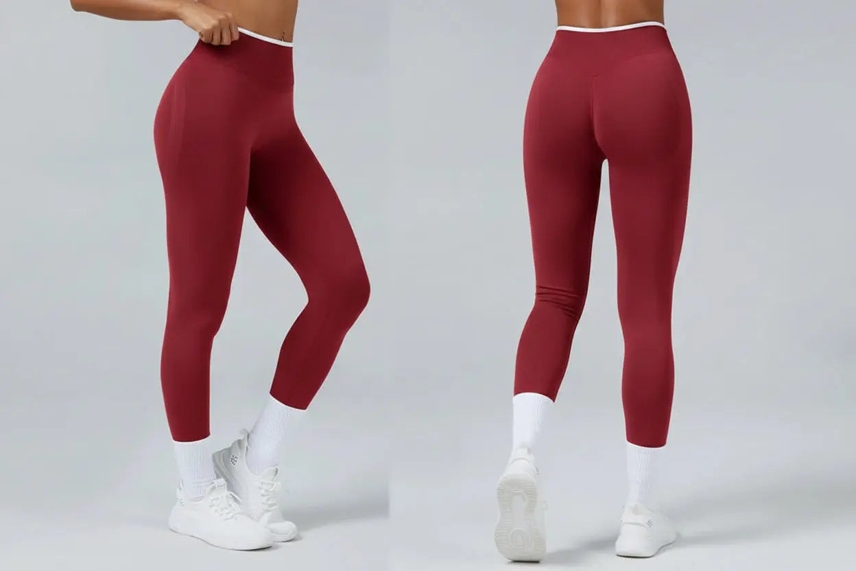 Legging Taille Haute Femme Color Block - Effet Fessier Galbé Sans Couture