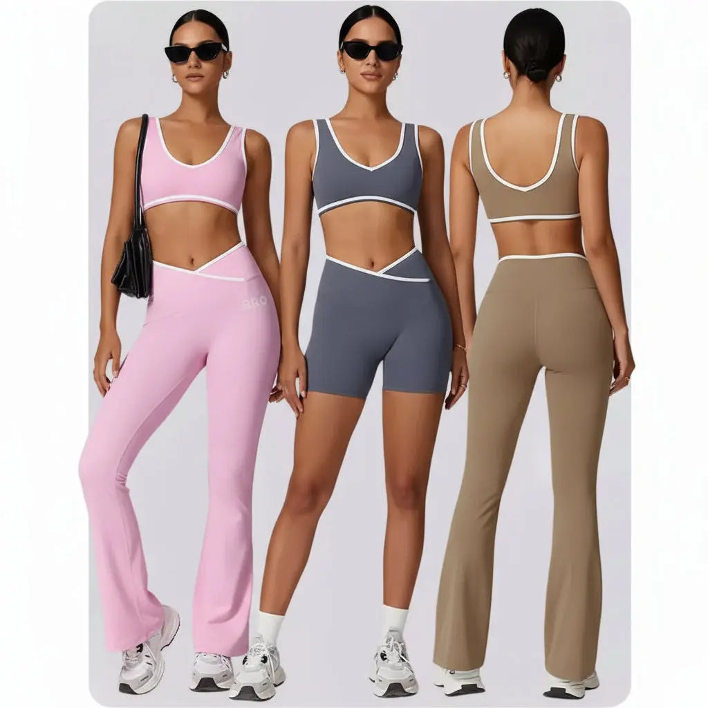 Ensemble Fitness Femme 2 Pièces Débardeur Dos Nu et Legging Taille Haute - SD491+SD350