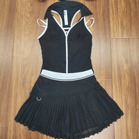 Ensemble Tennis Femme 2 Pièces Col V Sans Manches Color Block - sx