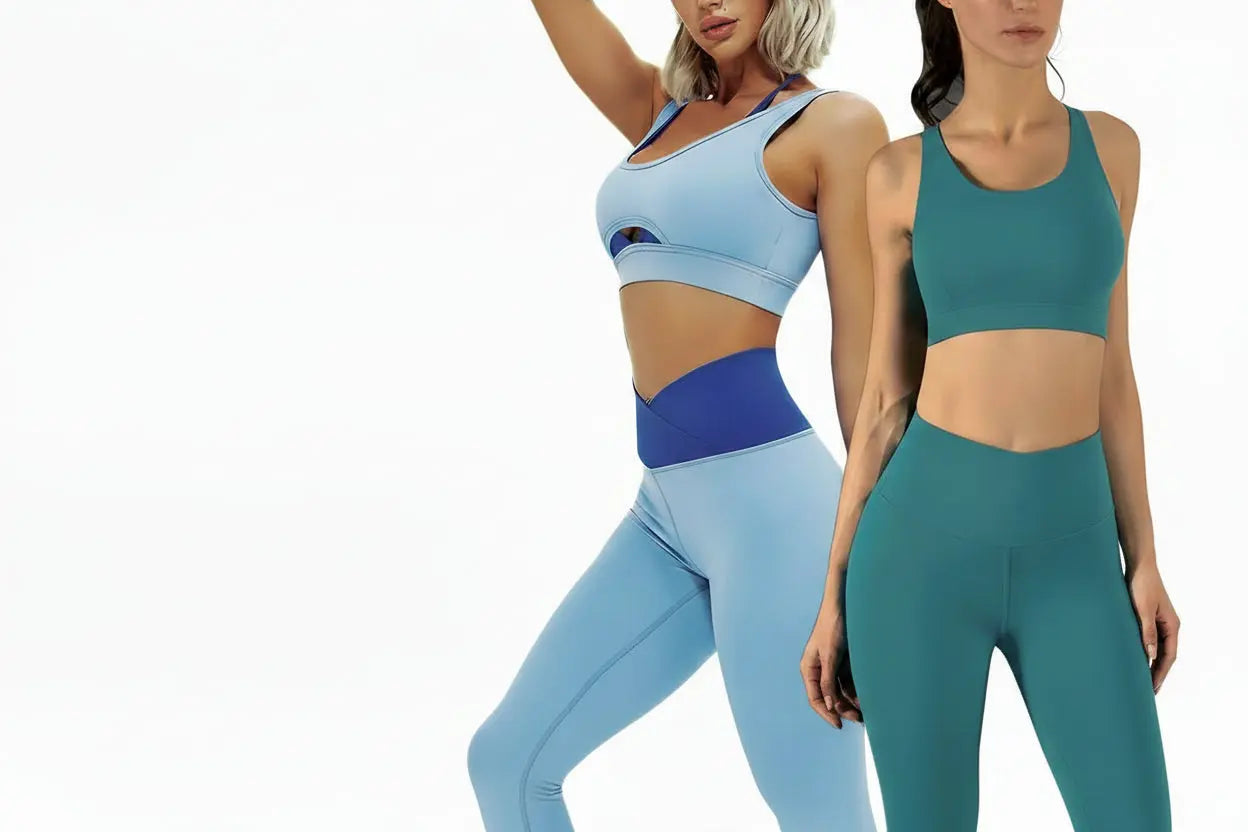 Ensemble Yoga Femme 2 Pièces Sans Couture Dos Nu Halter Bloc Couleur - TZ2512172