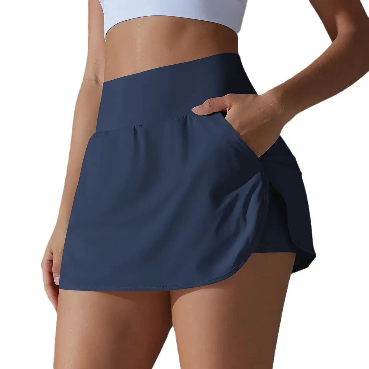 Jupe de Tennis Femme Taille Haute - Short Intégré et Poche Arrière