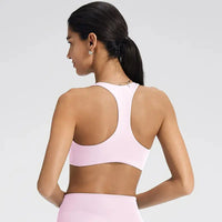 Soutien-Gorge de Sport Femme Sans Couture à Dos Nu - Support Élevé pour Yoga et Fitness