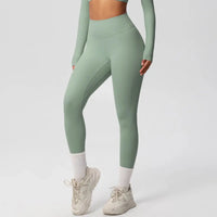 Ensemble Yoga Femme 2 Pièces Sans Manches Col Halter Côtelé Sans Couture - Y3530118