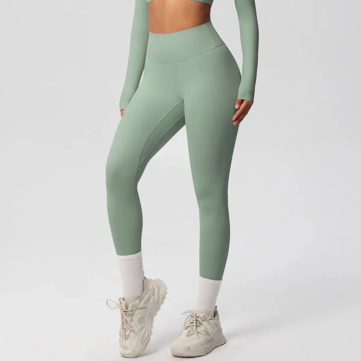 Ensemble Yoga Femme 2 Pièces Sans Manches Col Halter Côtelé Sans Couture - Y3530118