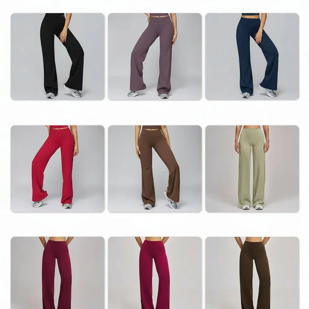 Pantalon Yoga Femme Droit Large - Taille Haute et Contrôle Abdominal