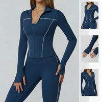 Veste Yoga Femme Slim à Ouverture pour les Pouces - Coupe-Vent et Respirante EWT2036