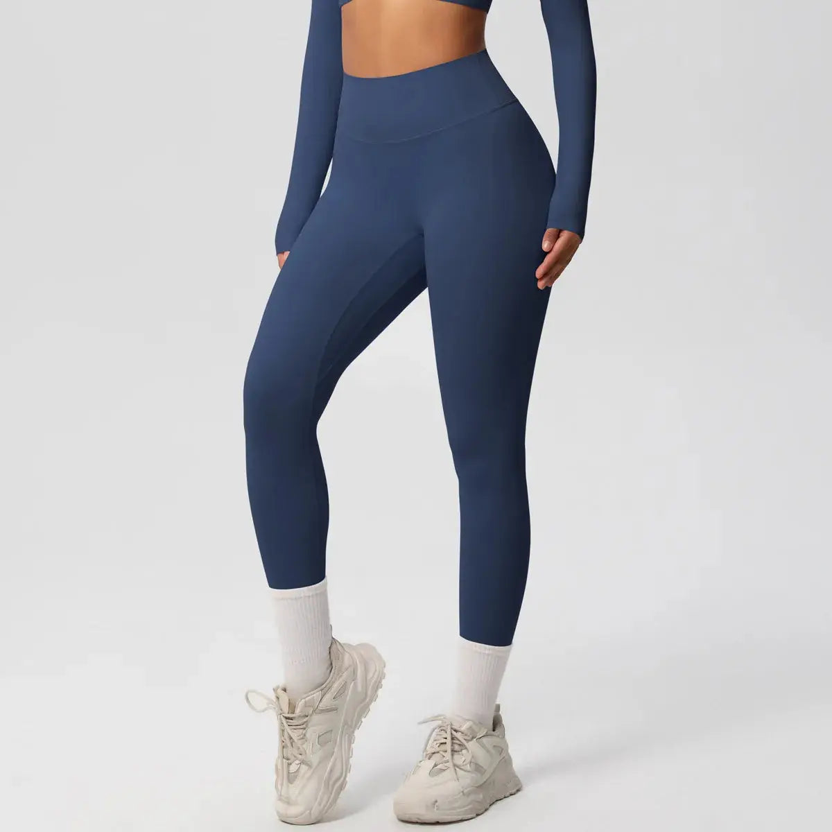 Ensemble Yoga Femme 2 Pièces Sans Manches Col Halter Côtelé Sans Couture - Y3530118