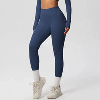 Ensemble Yoga Femme 2 Pièces Sans Manches Col Halter Côtelé Sans Couture - Y3530118