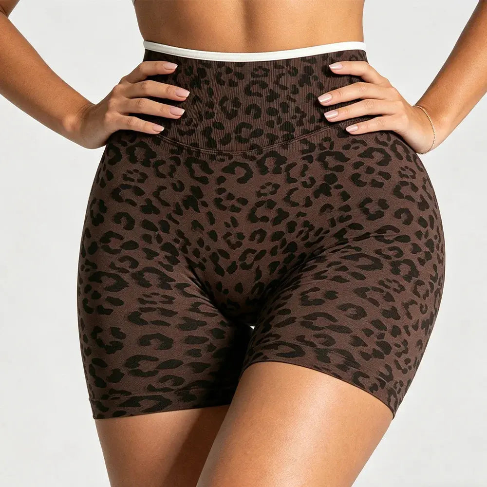 Ensemble Yoga Femme 2 Pièces Bloc Couleur Léopard Sans Couture - New Trend