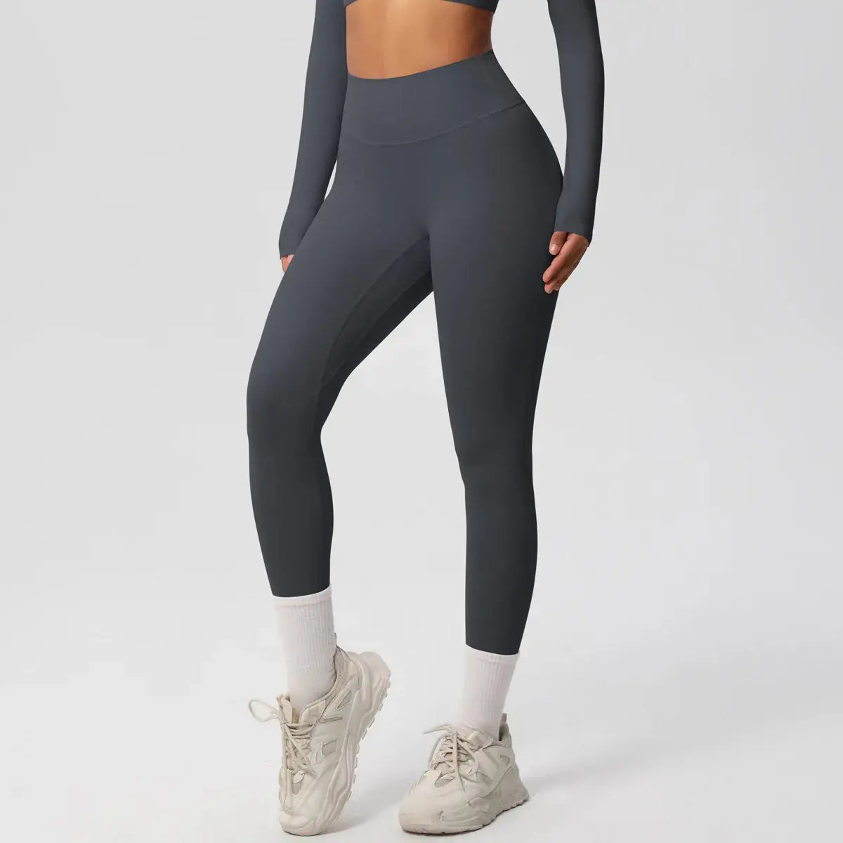 Ensemble Yoga Femme 2 Pièces Sans Manches Col Halter Côtelé Sans Couture - Y3530118