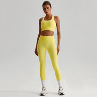 Ensemble Yoga Femme 2 Pièces - Soutien-Gorge Dos Croisé et Legging Taille Haute - JYTZ8697