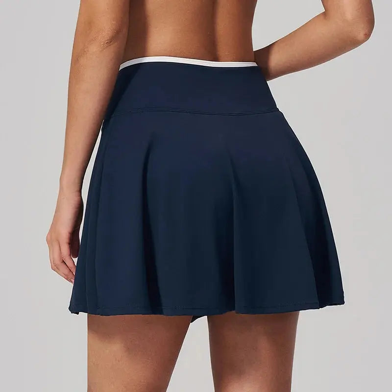 Jupe Short de Tennis Femme Bloc Couleur Taille V Anti-Transparence Poches - BM-TN593