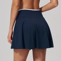 Jupe Short de Tennis Femme Bloc Couleur Taille V Anti-Transparence Poches - BM-TN593