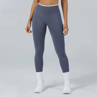 Ensemble Yoga Femme 2 Pièces Sans Couture - Legging Taille Haute et Soutien-Gorge Color Block
