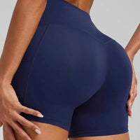Short de Yoga Femme Taille Haute Poches Latérales Effet Peach Butt Respirant - BM-SR819