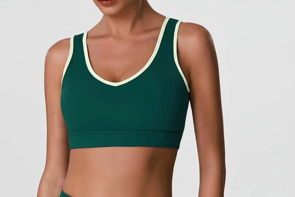 Débardeur Yoga Femme Dos Nu Bloc Couleur Soutien Fort Impact Respirant - BM-T813