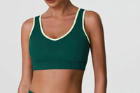 Débardeur Yoga Femme Dos Nu Bloc Couleur Soutien Fort Impact Respirant - BM-T813