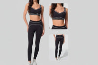 Ensemble Yoga Femme 2 Pièces Sans Couture Dos Nu Halter Bloc Couleur - TZ2512172