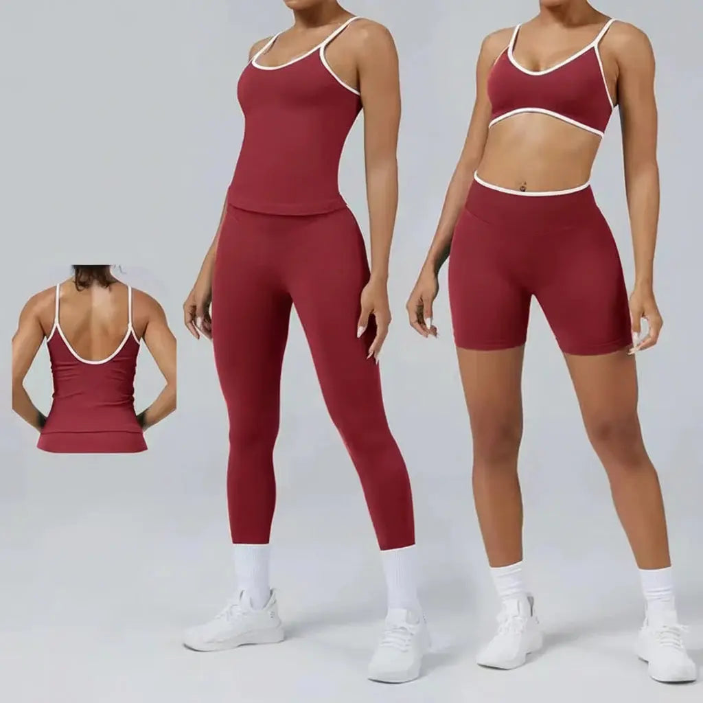 Ensemble Yoga Femme 2 Pièces Bloc Couleur Léopard Sans Couture - New Trend