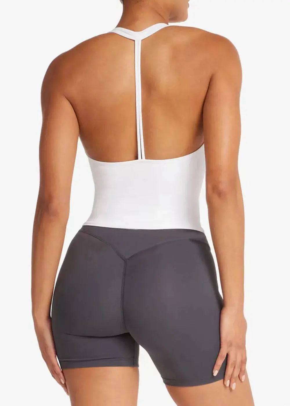 Top Crop Femme Sans Manches Col V Racerback Respirant Fitness - OR278