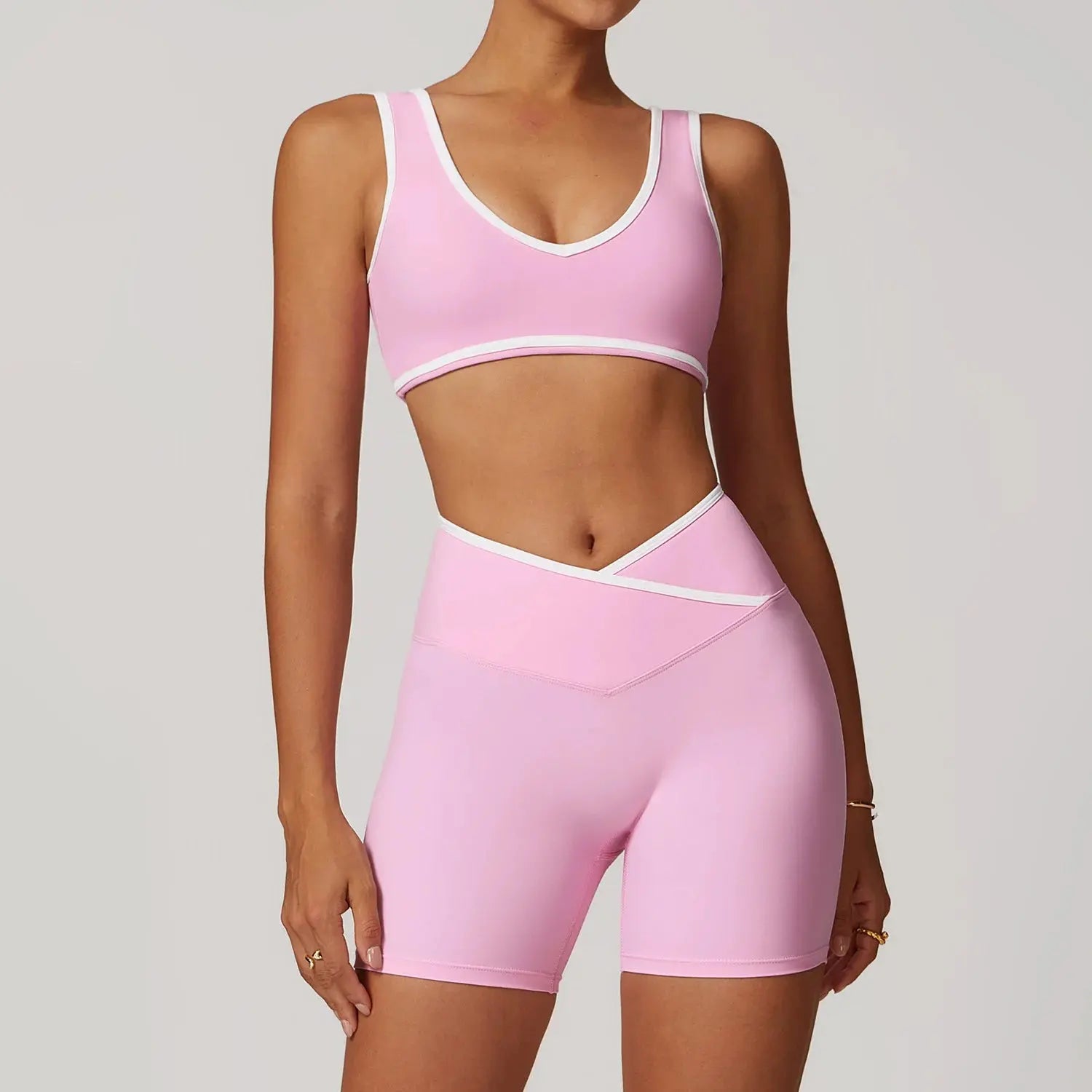 Ensemble Fitness Femme 2 Pièces Débardeur Dos Nu et Legging Taille Haute - SD491+SD350