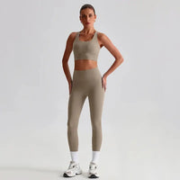 Ensemble Yoga Femme 2 Pièces - Soutien-Gorge Dos Croisé et Legging Taille Haute - JYTZ8697