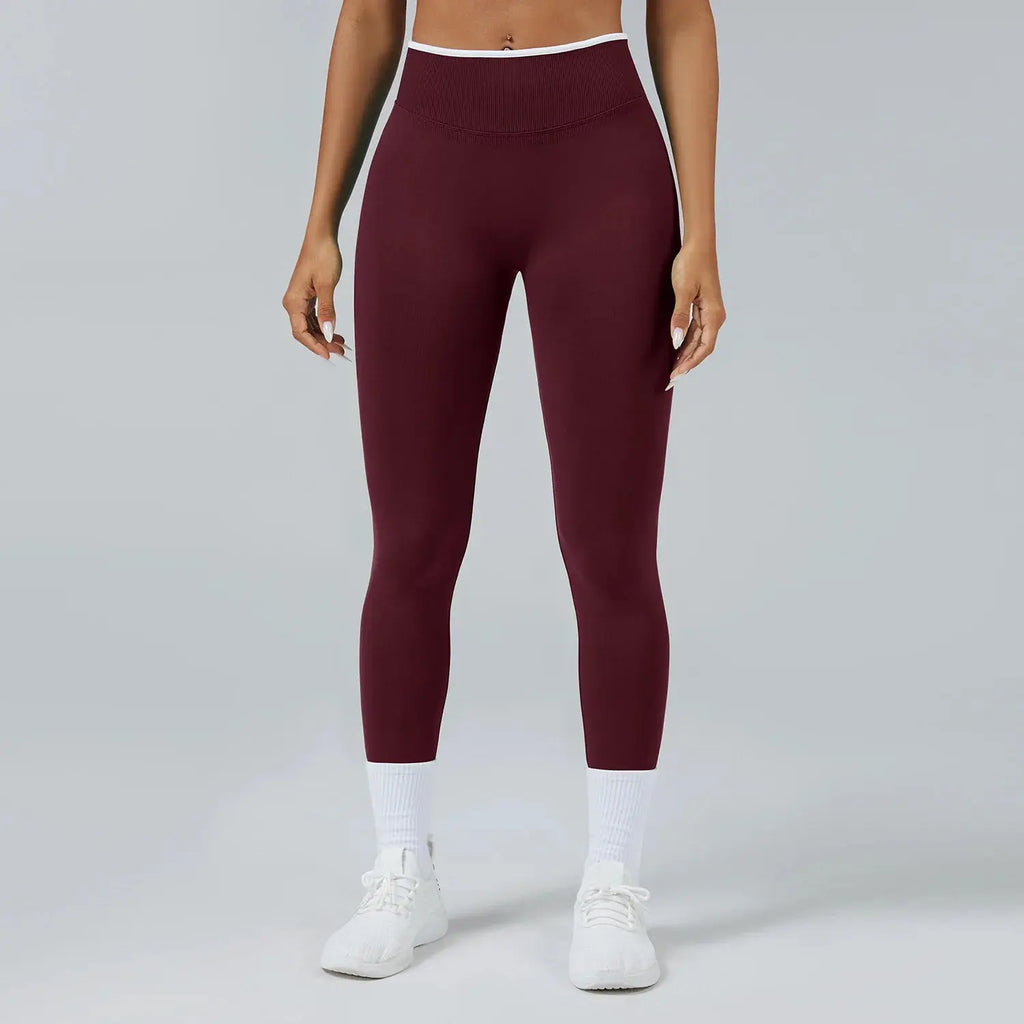 Legging Taille Haute Femme Color Block - Effet Fessier Galbé Sans Couture